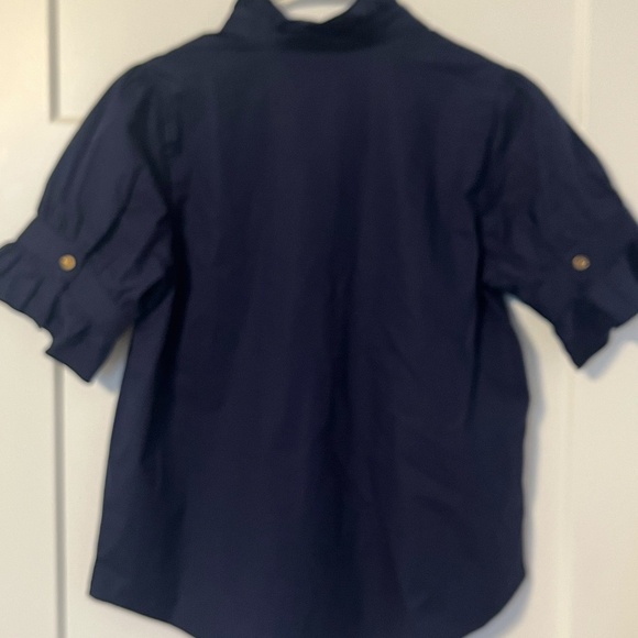 Duffield Lane Marlow Top Button Front Navy Stretch Women Small NWT MSRP $154 - Picture 8 of 12